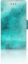 Huawei Ascend P8 Lite Bookcase Hoesje Painting Blue