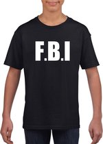 Politie FBI tekst t-shirt zwart kinderen M (134-140)