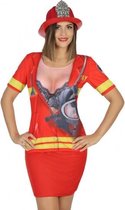 Brandweer verkleed shirt voor dames M/L (38-40)