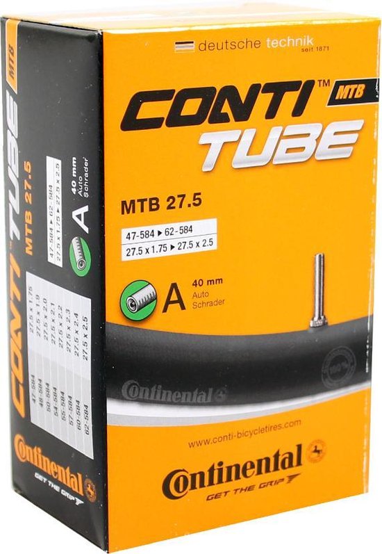 Continental - Binnenband Fiets - Auto Ventiel - 40 mm - 27.5 x 1.75 - 2.40  | bol.com