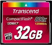 Transcend flashgeheugens 32GB 800x CompactFlash (Premium)