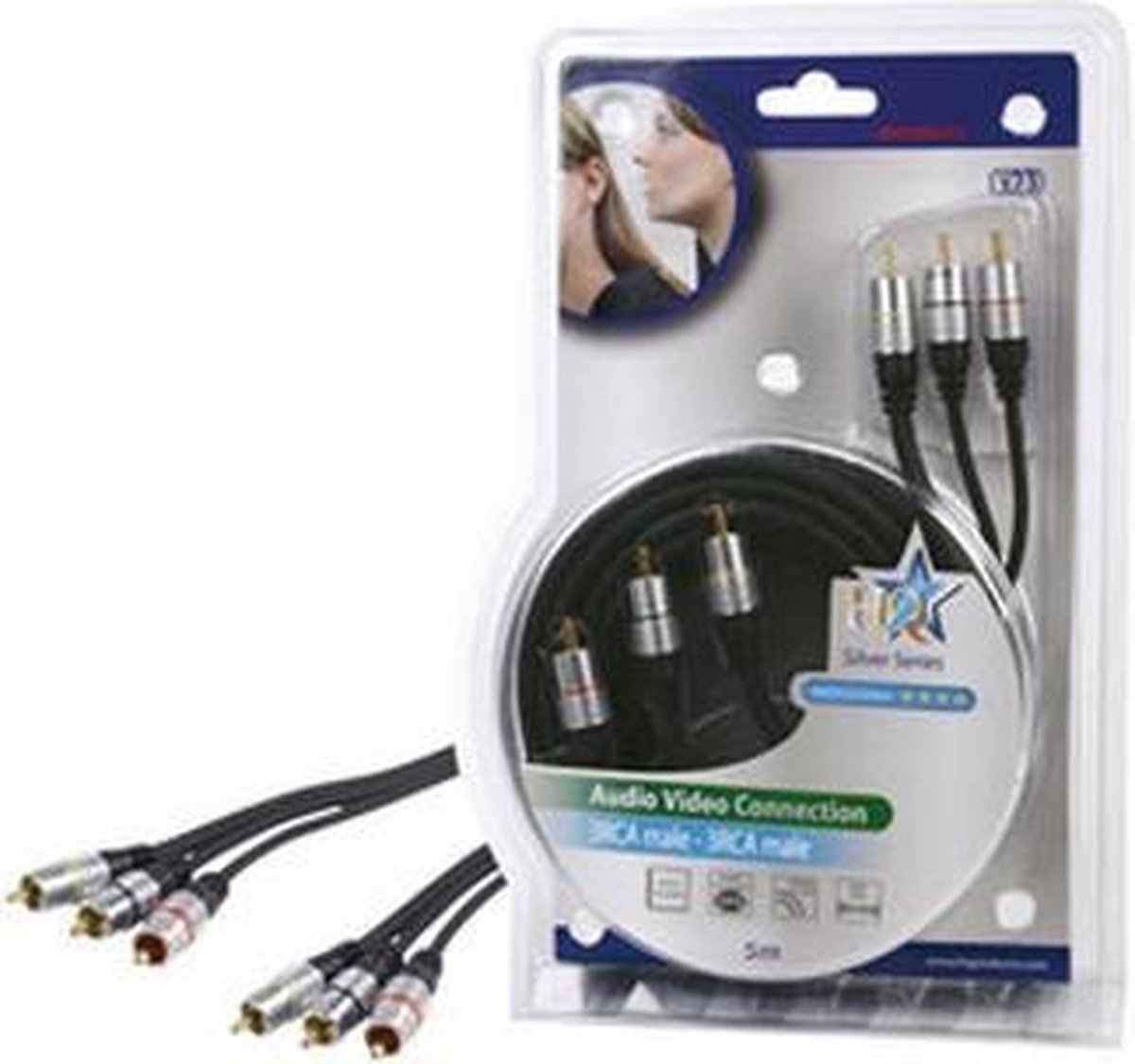 HQ Hoge Kwaliteit Stereo Rca Audio / Video Aansluitkabel 5.00 M