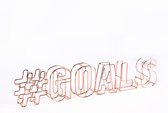 Dresz Decoratie Letters #Goals | Draadletters | Metaal | Combineren Mogelijk | 44 x 9 x 2,5 cm | Rosé Goud