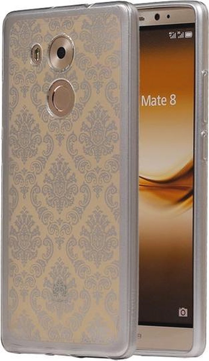 Zilver Brocant TPU back case cover hoesje voor Huawei Mate 8