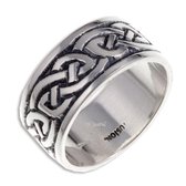 Endless Knot (Broad) Zilveren Ring,keltische ring Maat 59 (SR912.59)