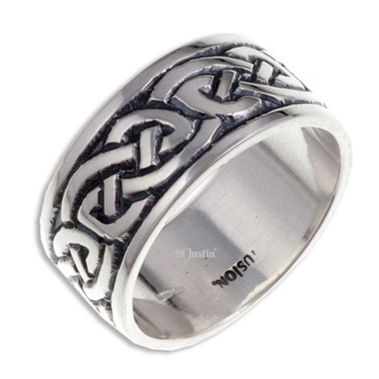 Endless Knot (Broad) Zilveren Ring,keltische ring Maat 59