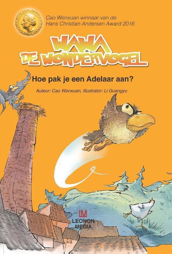 Boekcover van Wawa de Wondervogel: Hoe pak je een adelaar aan? met een vogel die wegvliegt van een nest en een adelaar die vliegt.
