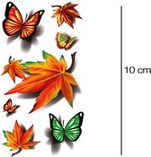 3D Blaadjes en vlinders Tattoo | 2 vellen