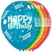 5x Happy Birthday party helium ballonnen 30 cm - Feestartikelen/versieringen verjaardag