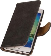 Grijs Bark Hout Hoesje Samsung Galaxy A3 2016 Booktype Wallet Cover