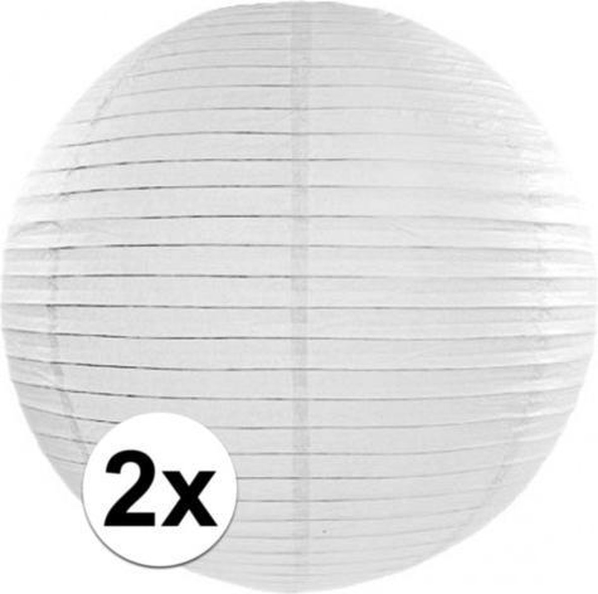 2x Luxe witte bol lampionnen van 35 cm - Merkloos