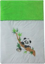 Panda - Ledikant dekbed 120 x 80 cm - Wit/Groen