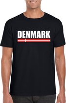 Zwart Denemarken supporter t-shirt voor heren S
