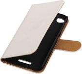 Bookstyle Wallet Case Hoesjes voor HTC Desire 320 Wit