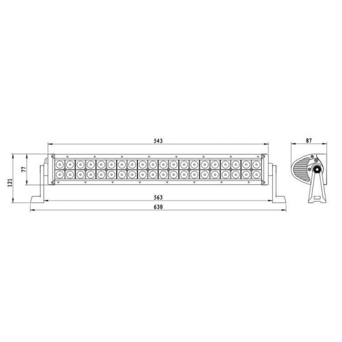 Barre LED COURBE - 180W - 90cm - 4x4 tout terrain - 60 LED - BLANC 6000K