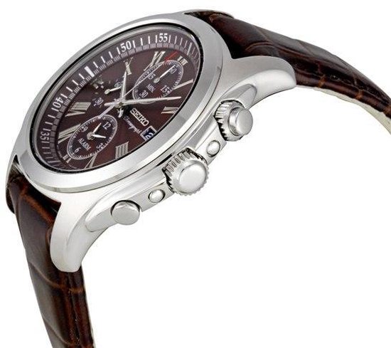 Seiko SKK698P1 Horloge Heren Goudkleurig met Bruine Band