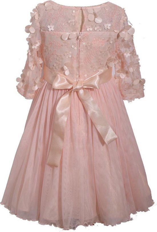 Roze jurk met bloemen en strik, Lola- maat 104 | bol