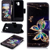 Diamant vlinder agenda wallet hoesje Samsung J6 (2018)