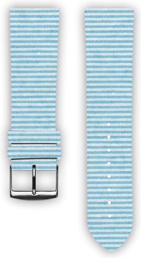 100% katoenen horlogeband met leder (achterzijde)