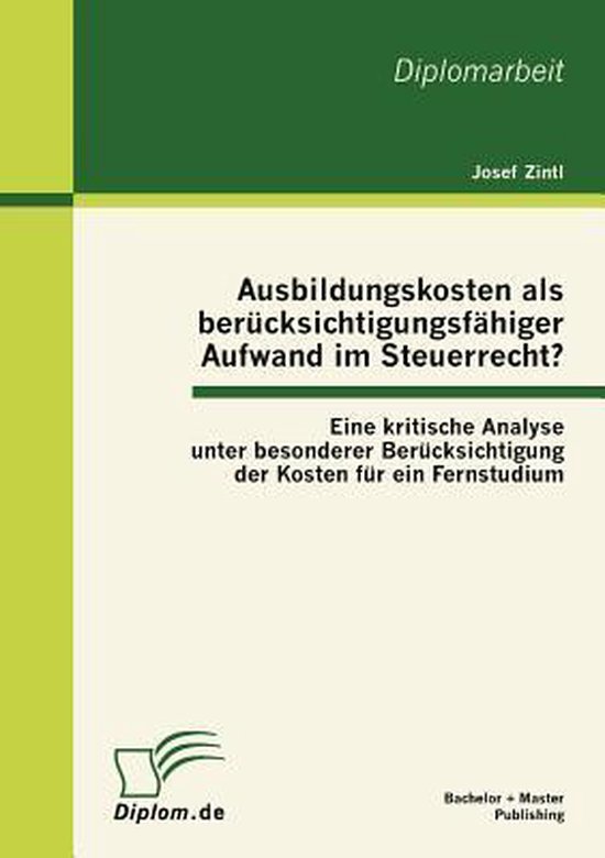 Ausbildungskosten als berücksichtigungsfähiger Aufwand im  ... - cover