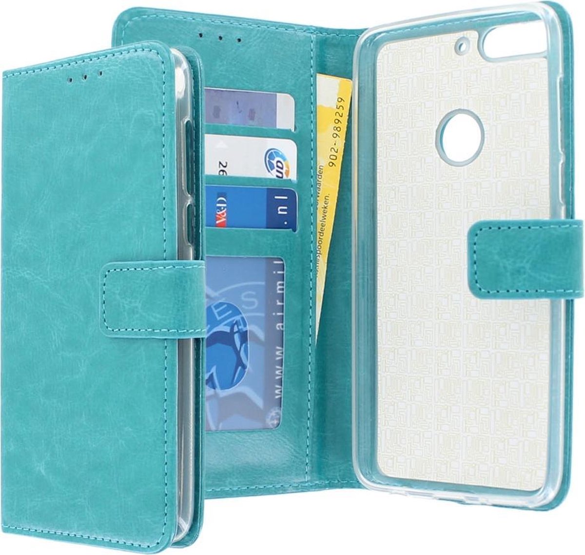 HTC Desire 12+ Bookcase hoesje - CaseBoutique - Effen Turquoise - Kunstleer