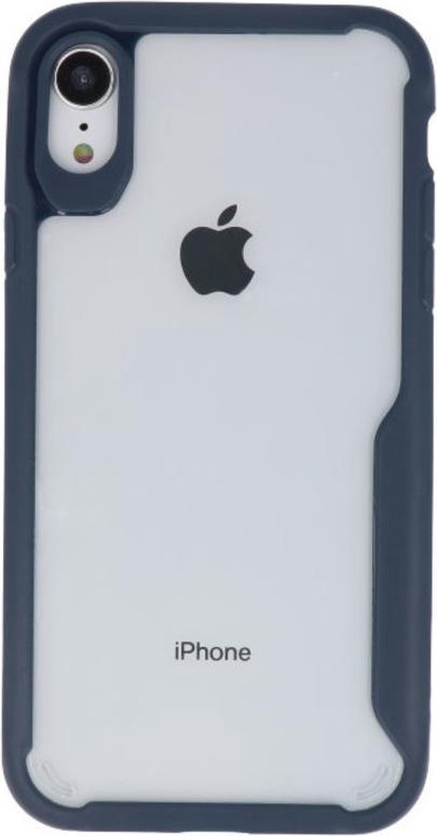 Navy Focus Transparant Hard Cases voor iPhone XR