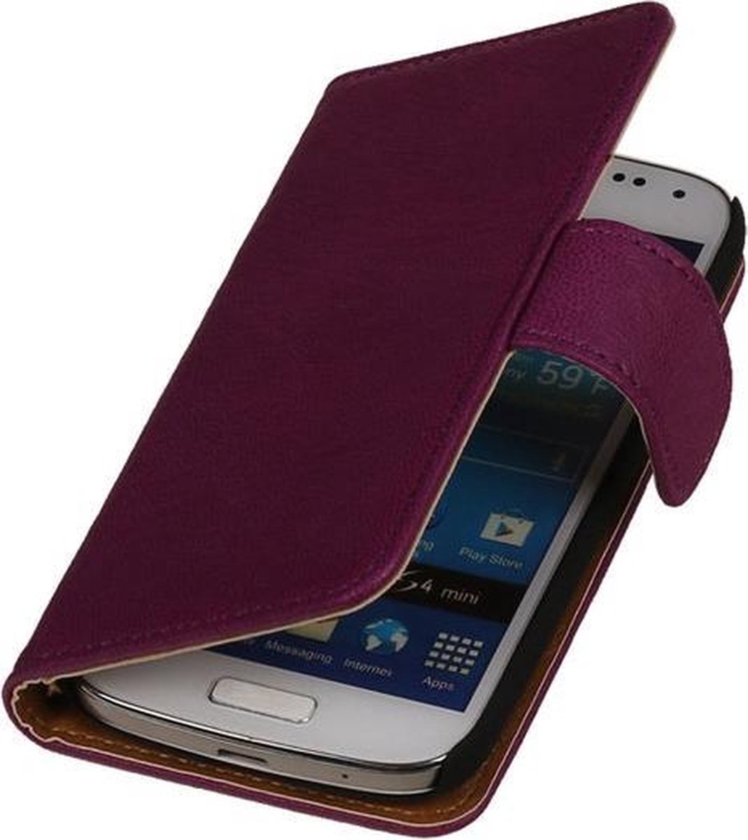 Polar Echt Lederen Lila Samsung Galaxy S5 Active Bookstyle Wallet Hoesje