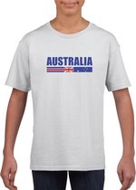 Wit Australie supporter t-shirt voor kinderen 146/152