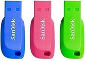Sandisk Cruzer Blade 16GB USB flash drive USB Type-A 2.0 Blauw, Groen, Roze