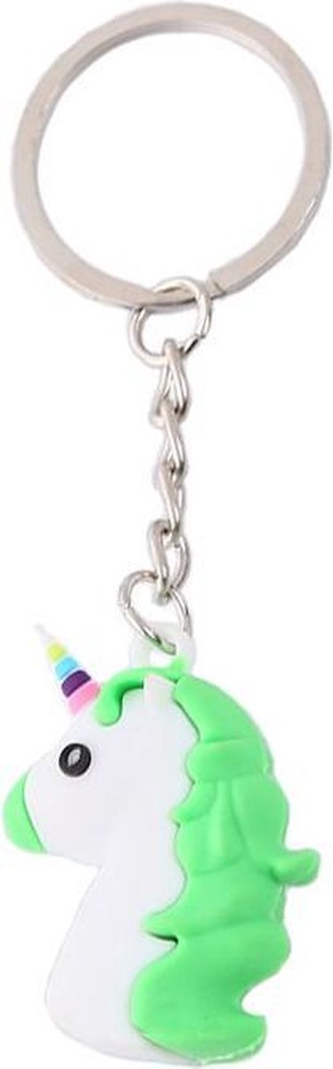 Groene Unicorn Emoji Sleutelhanger