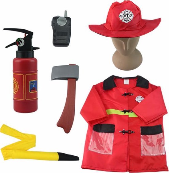 Brandweerman kostuum, brandweerman verkleed set, brandweerman outfit,  rollenspel... | bol.com