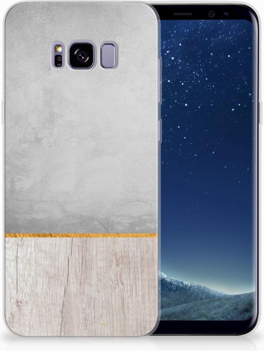 Samsung Galaxy S8 Plus Bumper Hoesje Wood Concrete