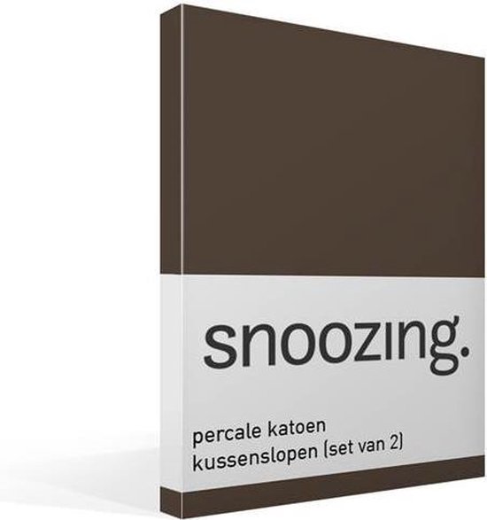 Snoozing - Kussenslopen - Set van 2 - Percale katoen - 60x70 cm - Bruin