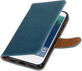 Pull Up TPU PU Leder Bookstyle Wallet Case Hoesjes voor Google Pixel XL Blauw