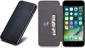 Apple iPhone 7 - Lederen Wallet Hoesje Zwart met Siliconen Houder - Portemonee Hoesje - Book Case - Flip Cover - Klap - 360 beschermend Telefoonhoesje