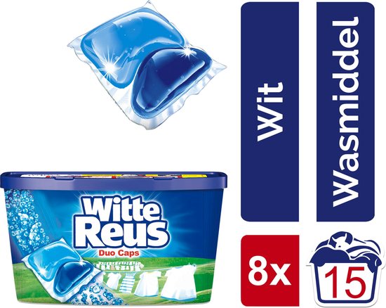Witte Reus Duo-Caps Wasmiddel Capsules- Voorraadbox - 120 wasbeurten