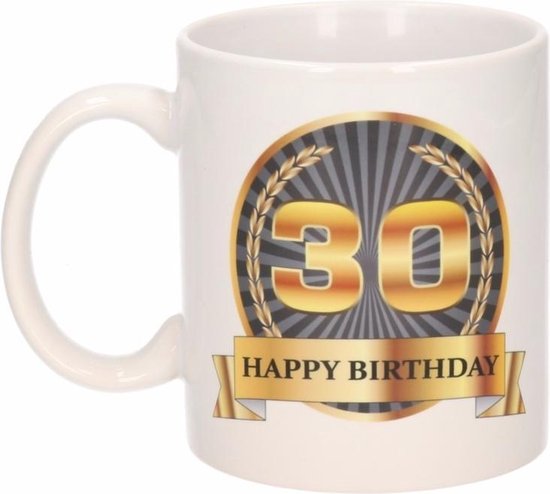 Luxe verjaardag mok / beker 30 jaar | bol.com