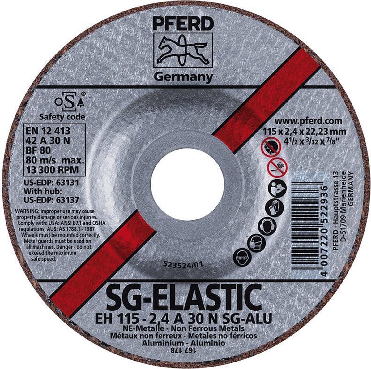 PFERD SG ALU snijschijf Ø 230 x 2,9 mm recht - 61328323