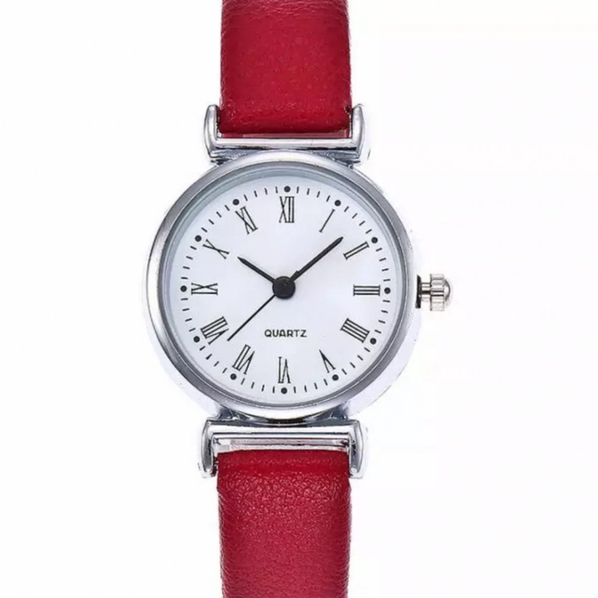 Horloge Emma rood bandje romeinse cijfers tiener - Charme Bijoux