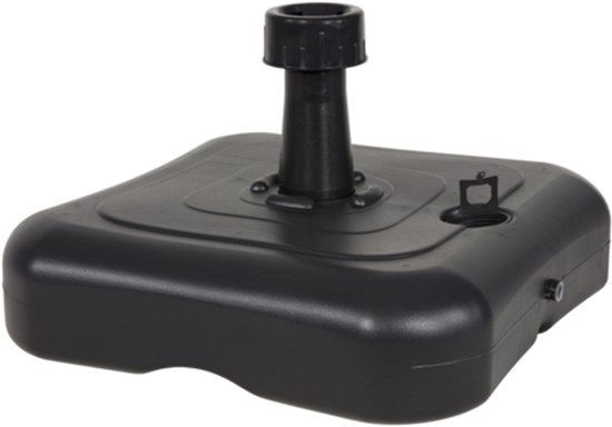 CUHOC Parasolvoet 10L – Vulbare & Stevige Kunststof Fundering voor Parasol (20-38mm, Antraciet, Tot 1m Diameter met water - 1,5 met zand en 2 met cement)