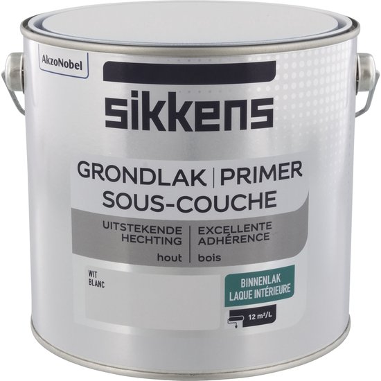 Sikkens - Binnenlak Grondverf - Wit - 2,5 L