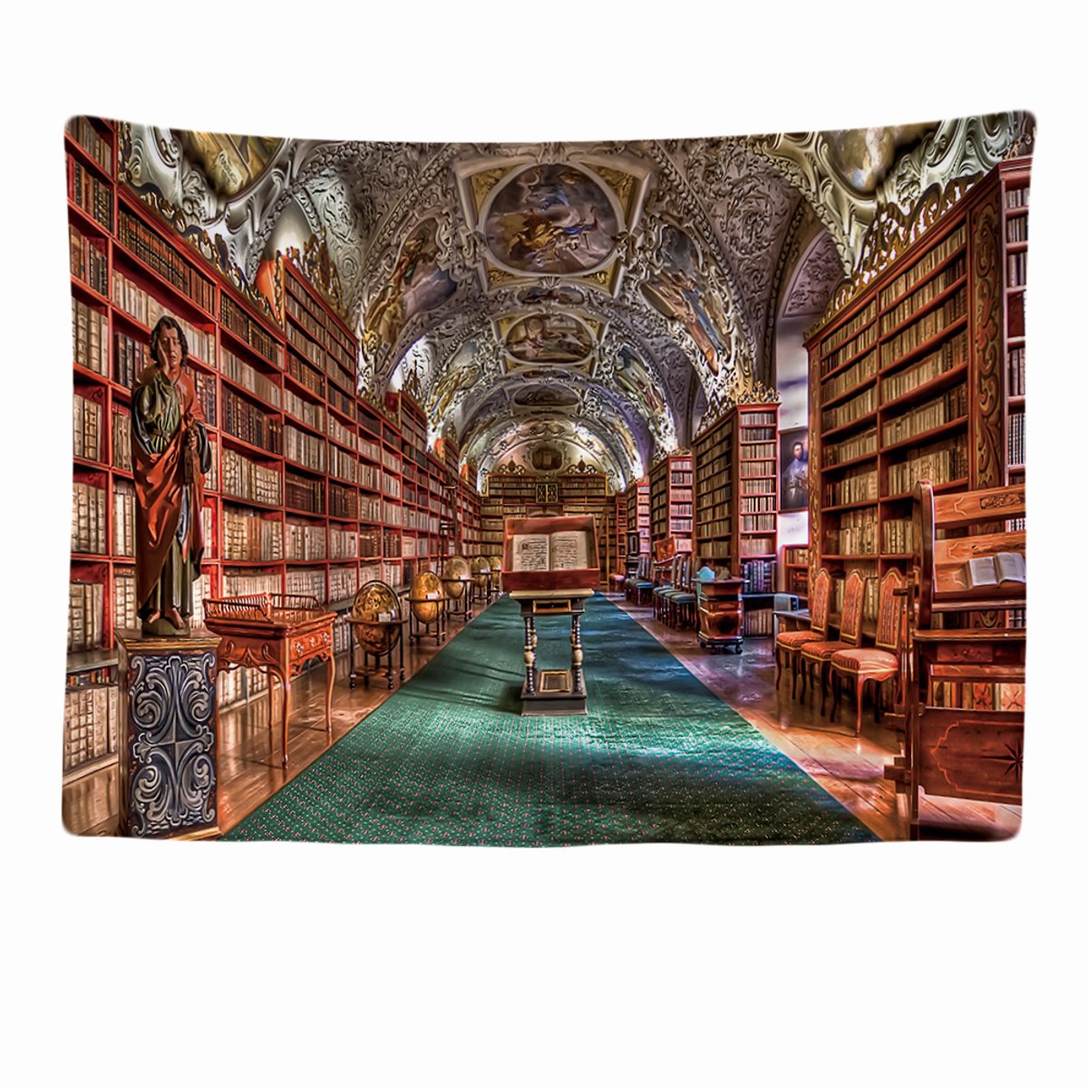 Wandkleed binnen - Bibliotheek Boeken Kast - 200 x 150 cm - Groot wandtapijt - Poster - Kamer Slaapkamer Woonkamer Decoratie Accesoires - Tiener Jongen Meisje
