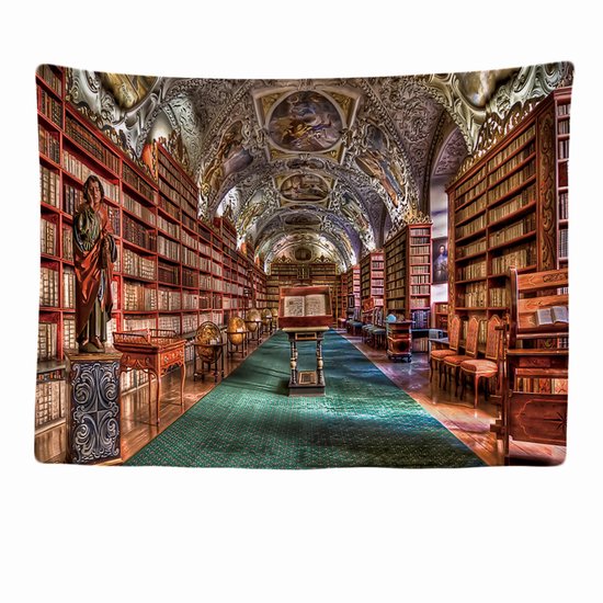 Ulticool - Bibliothèque Boeken Bibliothèque Bibliothèque - Tapisserie - 200x150 cm - Groot tapisserie - Affiche