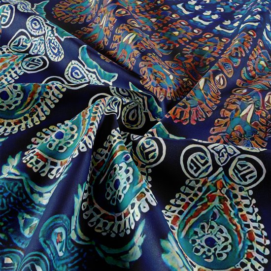 Ulticool - Tapis Mandala - Tapisserie - 200x150 cm - Groot Tapisserie en Tissu - Affiche - Blauw/ Wit