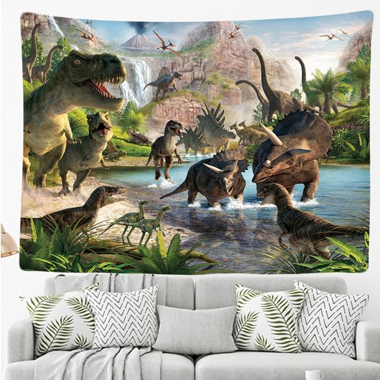 Ulticool - Dinosaurus Group T- Rex - Tapisserie - 200x150 cm - Groot tapisserie - Affiche - Chambre d'enfant