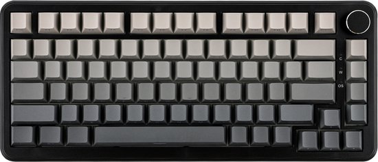 Ajazz AK820 MAX HE - 75% Bedraad RGB Gaming Toetsenbord - Hall Effect Rapid Trigger Mechanisch Toetsenborden - Zij Bedrukte toetsen - Gasket - Hot Swap - 8K Hz Polling Rate - QWERTY Toetsenborden- 82 Keys - Gradiënt Grijs