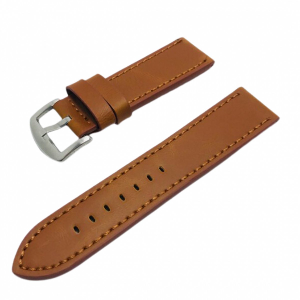 Glad Horlogebandje- Roest bruin-leer -20 mm - Charme Bijoux