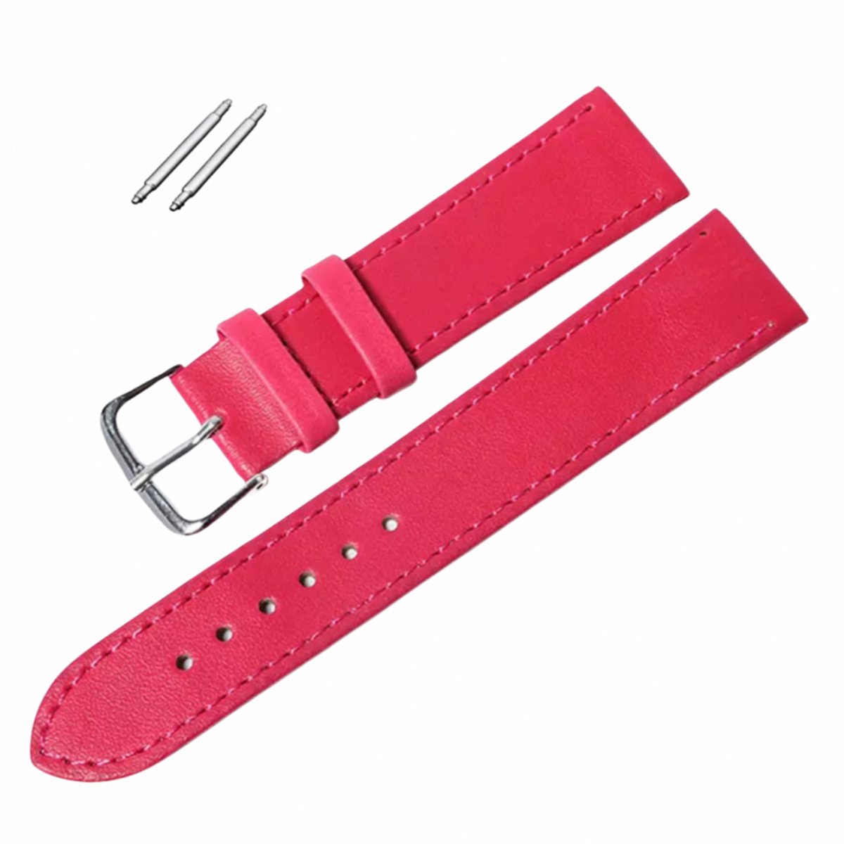 Horlogebandje- Midden roze- Leder- 20 mm - Charme Bijoux