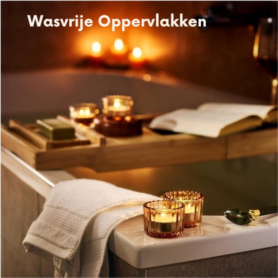 Bougeoir en Glas de Klein pour décoration de table - Set de 12 verres à bougie ronds - Bougeoirs robustes pour décoration intérieure et mariage (Goud)