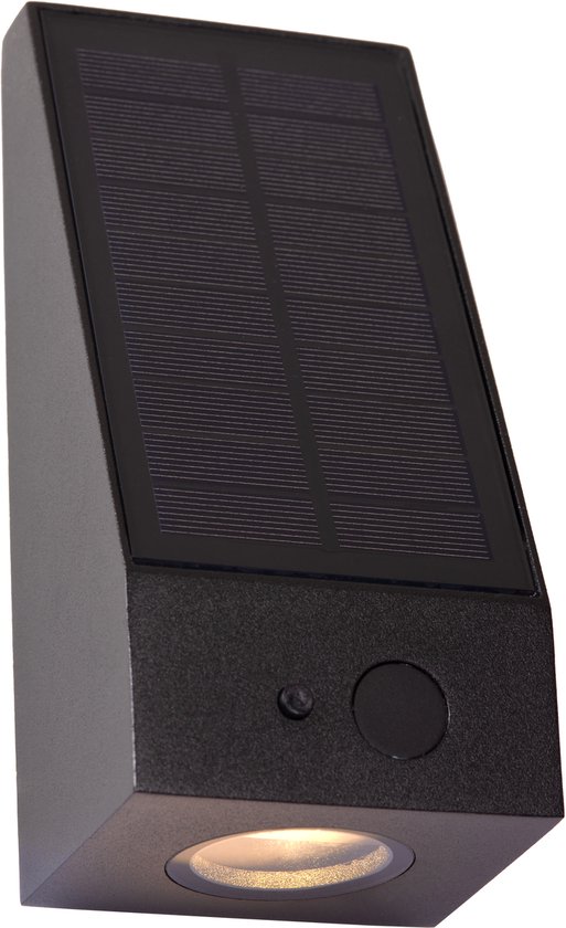 Lucide IRWIN - Wandlamp - Zonne-energie - LED Dimbaar - 1 × 2W 3000K - IP54 - Beweging & dag/nacht sensor - Zwart